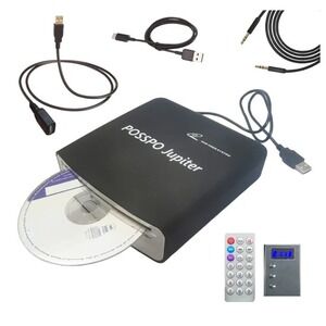 Jupiter USB CD Player for Car Auto, Portable External CD DVD Player, USB Plug &